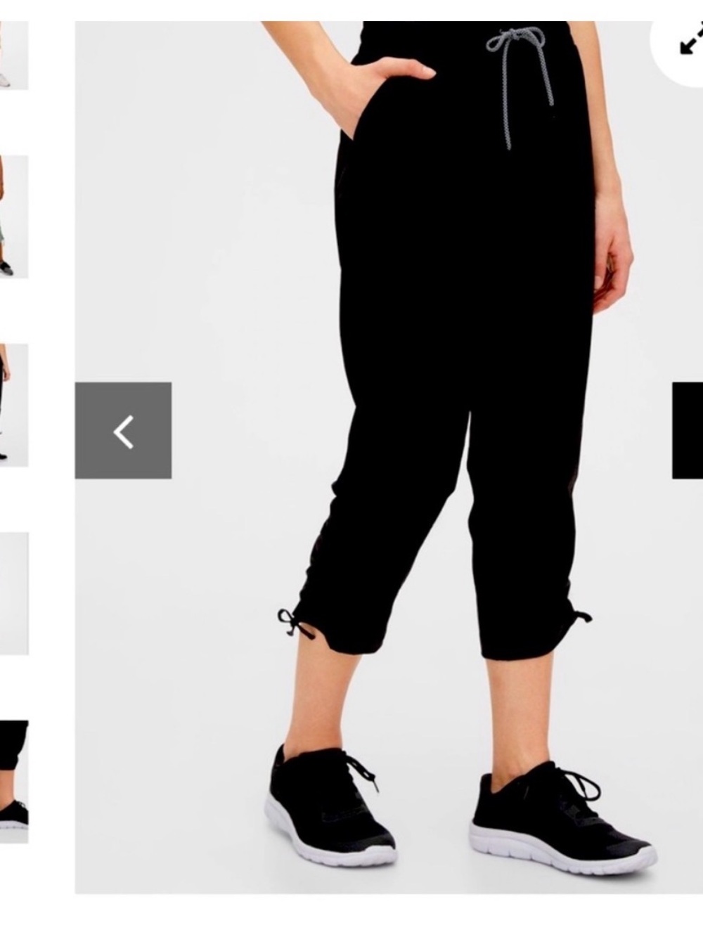 GAP Black Cropped Drawstring Tie-Hem Jogger Pants